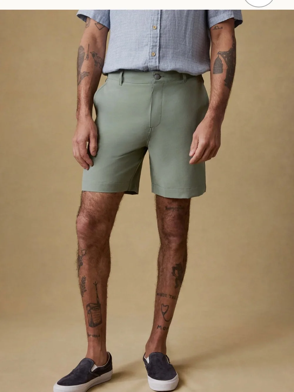 Faherty All Day Short Flat-Front Stretch in Olive Green 7” Inseam NWT